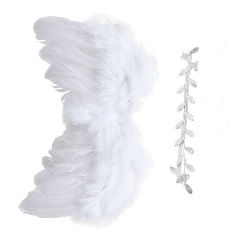White Newborn Photography Kit With Leaf Headband Shower Photo Props For Boys And Parents - Image 2