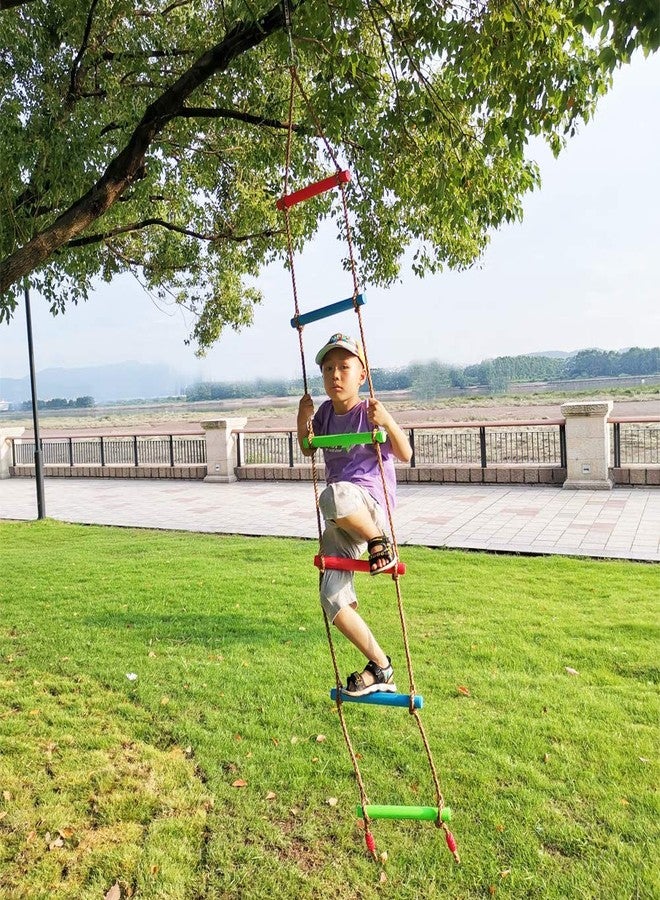 Xinlinke Climbing Rope Ladder Kids Tree Swing with Hanging Strap, Indoor and Outdoor Backyard Playground Play Swing Sets Climber Training Accessories Attachment - Image 4