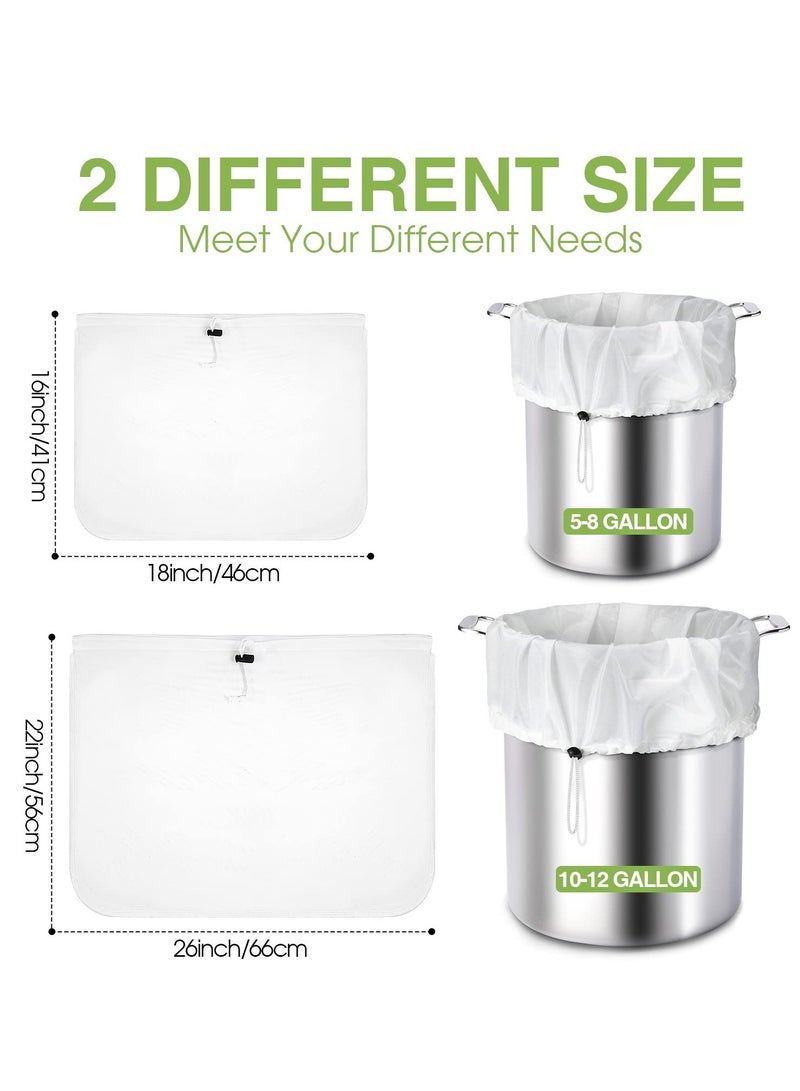 SYOSI 4 Pack Brew Bags Reusable 250 Micrometer Straining Bag Brew Bag Brew in a Bag Fine Mesh Bag Strainer Bag White  Making Supplies Drawstring Cheese Cloth Bag for Beer , 22 x 26, 16 x 18 Inch - Image 5