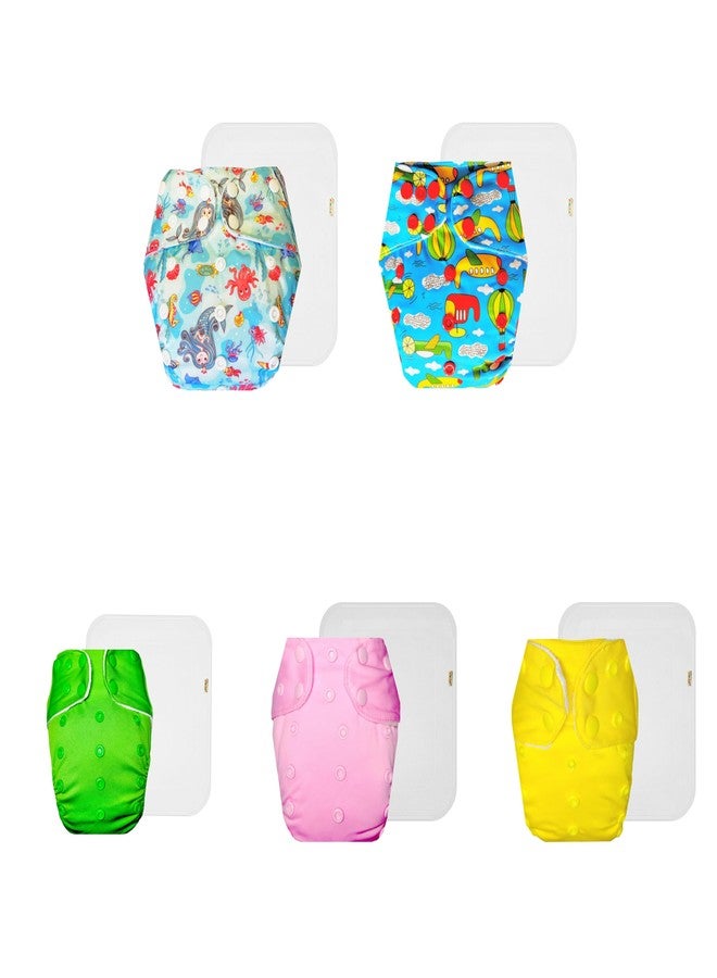 حفاضات دمبلدو القماشية الممتازة مع حشوة قطنية (عبوة من 5) | شعور بالجفاف والراحة | وسادة ماصة من 6 طبقات | مناسبة للسفر | مثالية للأطفال الصغار | من 3 أشهر إلى 3 سنوات | للجنسين - Image 1