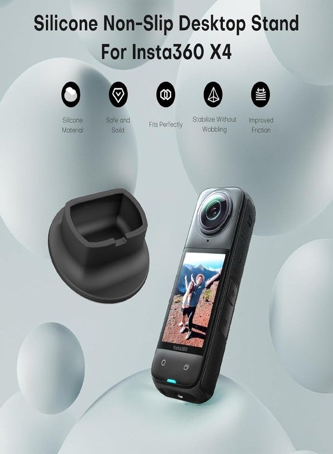 Action Pro Camera Silicone Stand Base Holder Compatible with Insta 360 X4 Action Cameras, Non-Slip Desktop Mount, Base Gimbal Support Adapter - Image 3