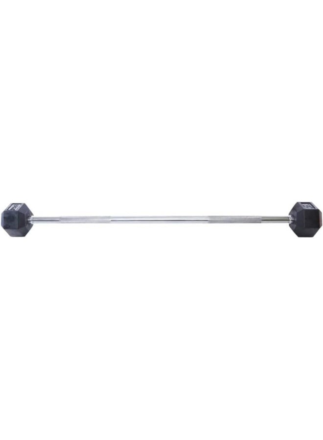 TA SPORT TA Sport Rubber Hex Barbell with Straight Bar, 25 kg, Silver/Black 