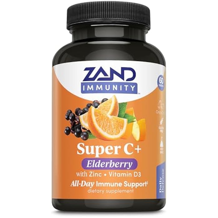Zand Immunity Super C+ with Elderberry, All Day Immune Support, 1000mg PureWay-C Vitamin C Plus Zinc & Vitamin D-3, Enhanced Absorption, 60 Tablets, 30 Servings - Image 1