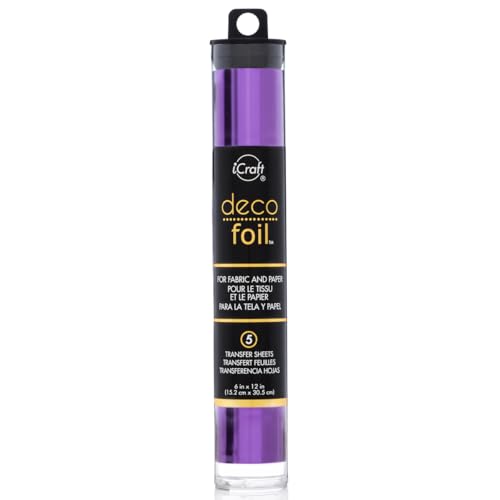 iCraft Deco Foil, 5 Transfer Sheets, 6" x 12", Purple - Image 4