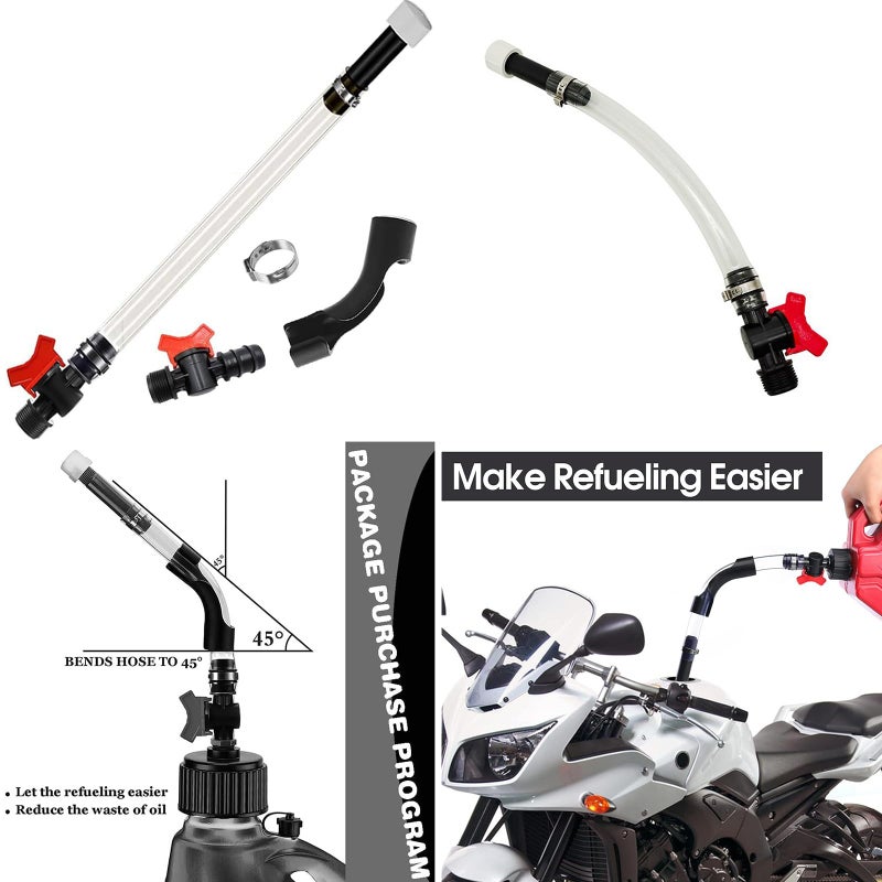Heavy Duty Flexible Fuel Transfer Hose Set With Valves For Racing Jugs And Cans - Image 3