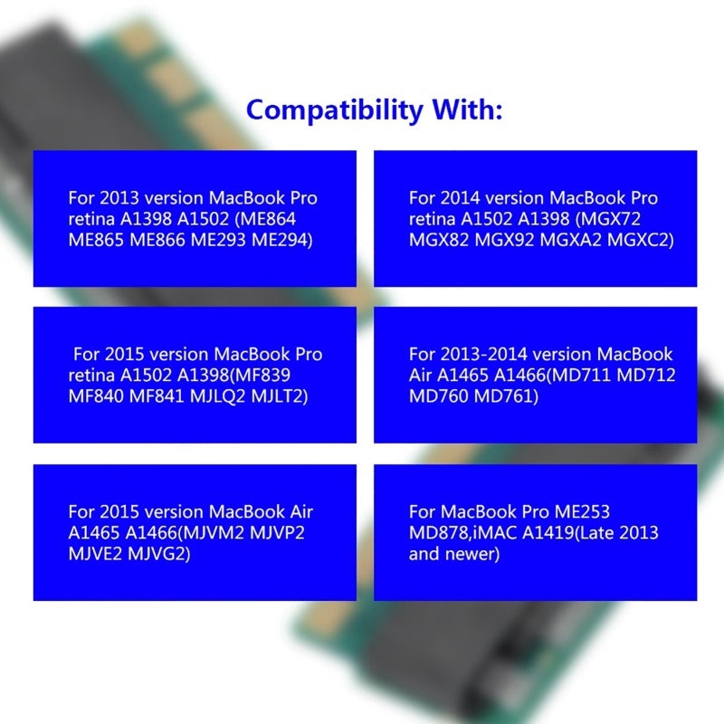 بطاقة محول M.2 NGFF SSD بحجم 22x80 مم PCIe x4 AHCI - بطاقة تحويل واجهة صغيرة وخفيفة الوزن لأجهزة MacBook Air Pro من 2013 إلى 2015 - Image 5