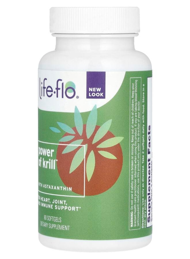 Life-flo Power of Krill With Astaxanthin 60 Softgels - Image 2