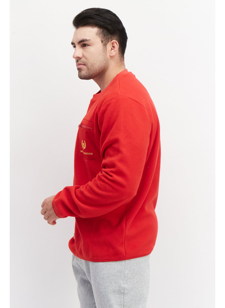 Bel-Air Athletics Men Sportswear Fit Long Sleeve Outdoor Sweatshirts, Red  - Image 4