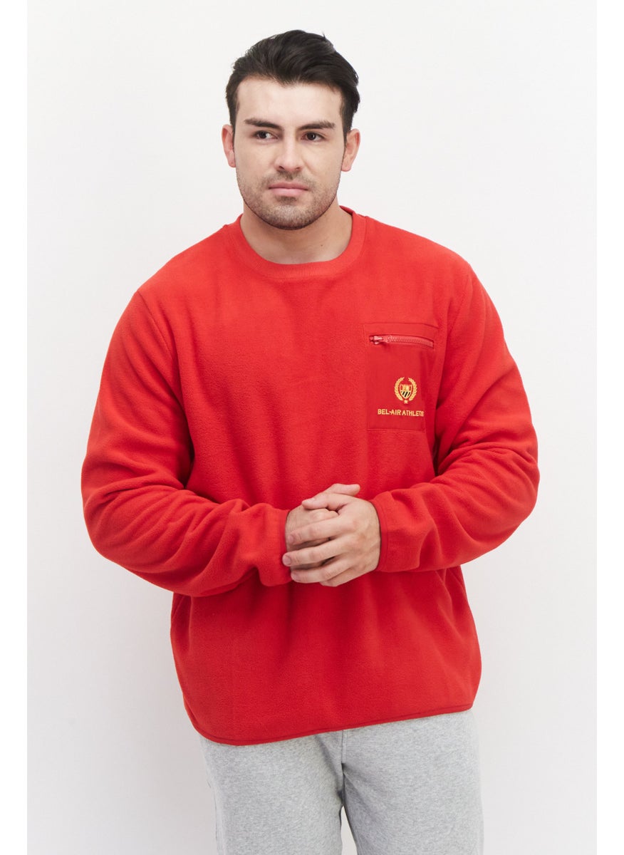 Bel-Air Athletics Men Sportswear Fit Long Sleeve Outdoor Sweatshirts, Red  - Image 1