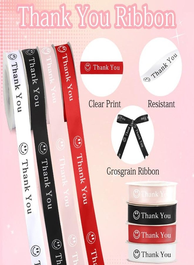 FFNMU Thank You Ribbon for Gift Wrapping Satin Ribbon 5/8 Inch 10 Yards Black Grateful Thank You Ribbons for Crafts Teachers Appreciation Ribbons for Flower Bouquet DIY Bows Sewing Hair Thanksgiving Decor - Image 3