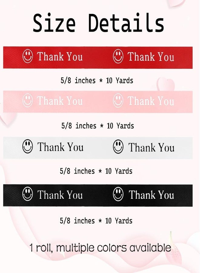 FFNMU Thank You Ribbon for Gift Wrapping Satin Ribbon 5/8 Inch 10 Yards Black Grateful Thank You Ribbons for Crafts Teachers Appreciation Ribbons for Flower Bouquet DIY Bows Sewing Hair Thanksgiving Decor - Image 5