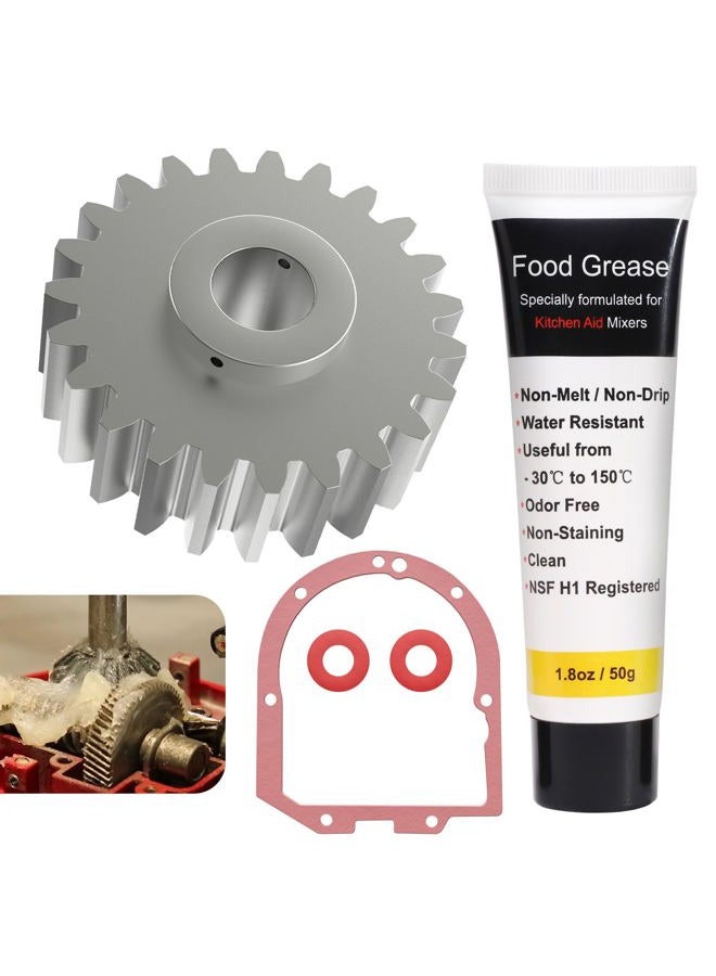 Fennoral Upgraded W10112253 Worm Gear w/Food Grade Grease and Gasket for Whirlpool KitchenA-id Mixers Replace 4162897 AP4295669 4161531 WPW10112253 - Image 1