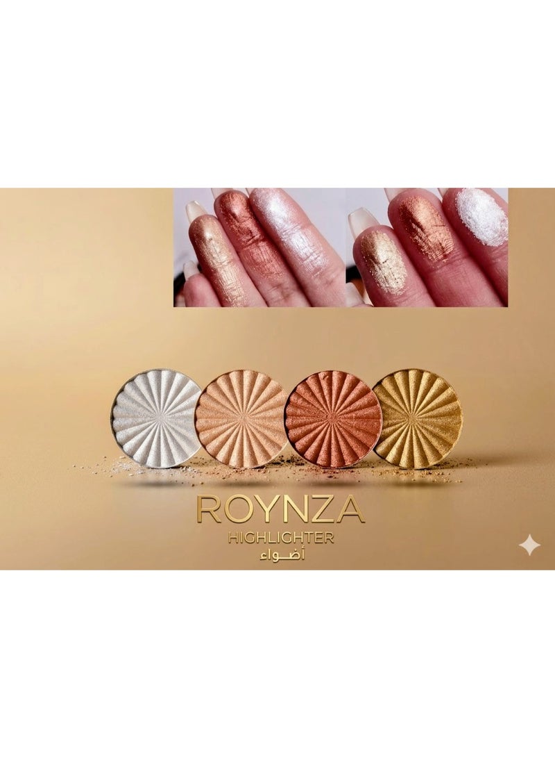 Roynza Highlighter in Four Assorted Colors With a Shimmering Texture Gives your Skin a Radiant and  luminous Finish - Image 2