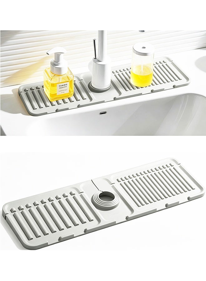 Silicone Faucet Drip Catcher Mat Kitchen Sink Splash Guard Protector Tray For Kitchen Bathroom Stone Sinks - Image 1