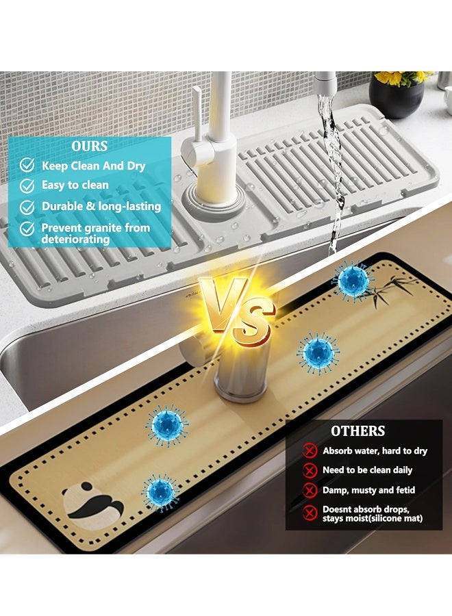 Silicone Faucet Drip Catcher Mat Kitchen Sink Splash Guard Protector Tray For Kitchen Bathroom Stone Sinks - Image 5