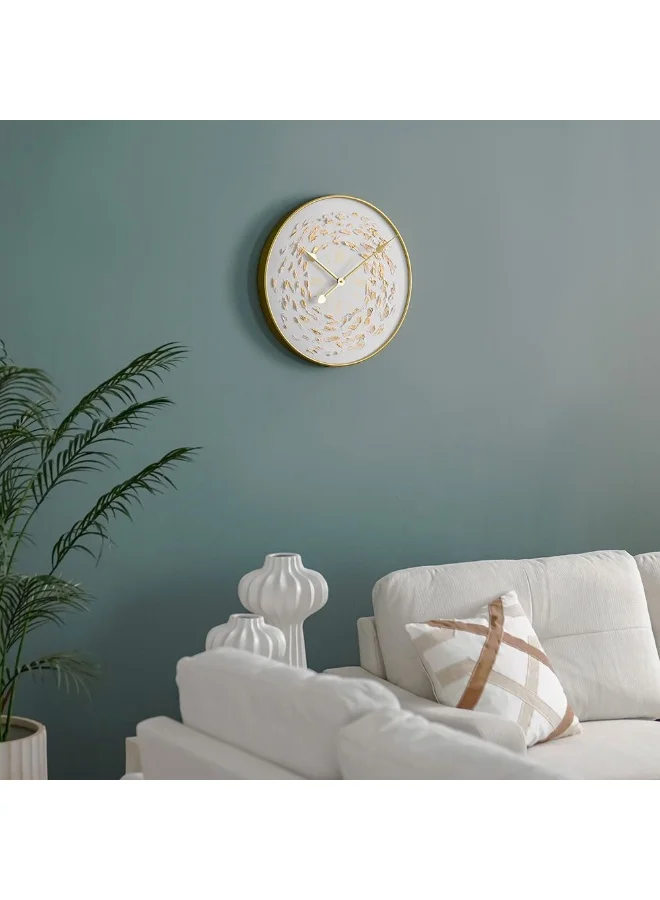 DANUBE HOME Cambridge Wall Clock with 3D Face – Stylish Modern Home & Office Wall Clock, Silent Quartz Movement, Large Easy-to-Read, Perfect for Living Rooms & Study Areas L50 X W4.5 X H50 Cm Gold