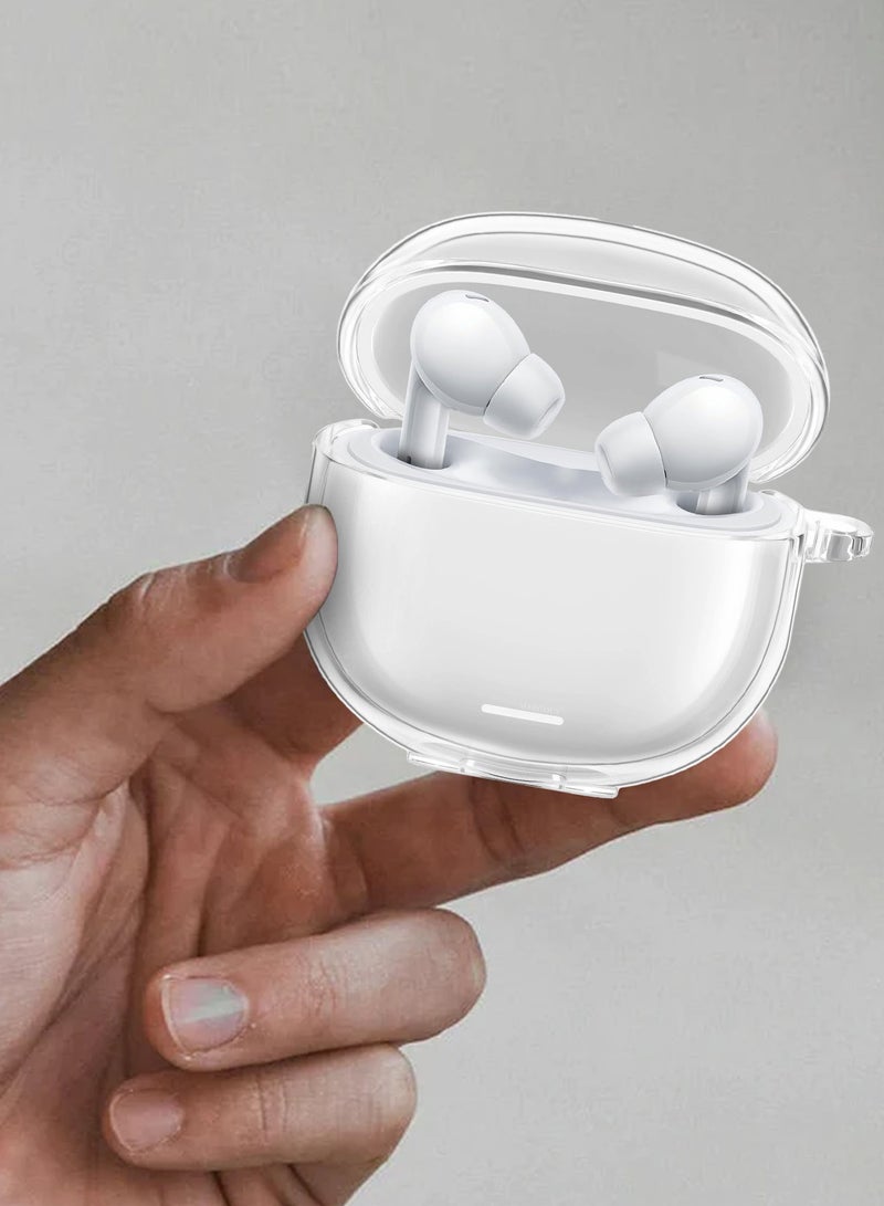 CATANES TPU Protective Cover for Redmi Buds 6 Lite Case - with Lightweight Slim Design and Metal Keychain - Clear - Image 4