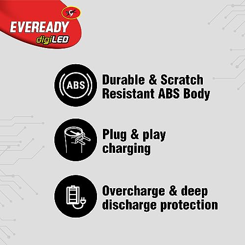 Eveready Tango DL21 Flashlight |1.2 W LED with Overcharge Protection| 3 hrs Charging | Pack of 4 - Image 3