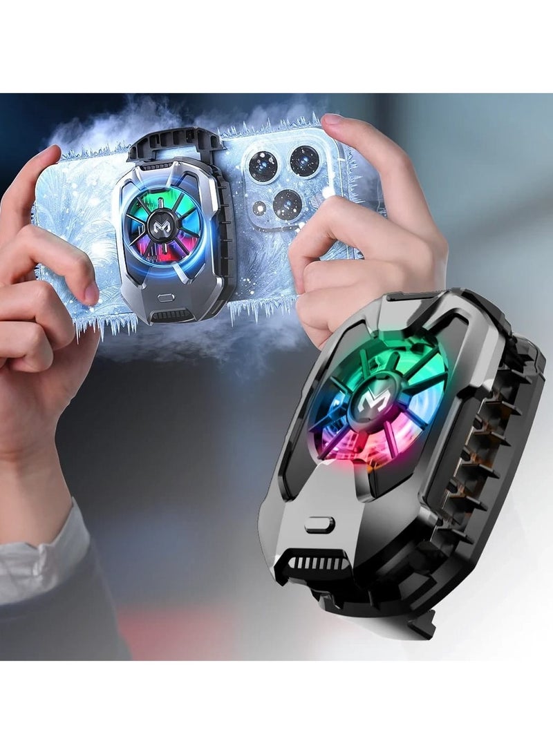 Memo Mobile Phone Cooling Fan, RGB LED, 3 Cooling Modes, LCD Display, Gaming Radiator, Ceramic cooling pad, Gaming and Live Streaming, Magnetic Cooler  - Image 2