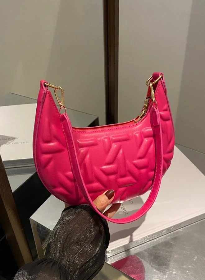 تايك تو Hot Pink Quilted Crescent Bag