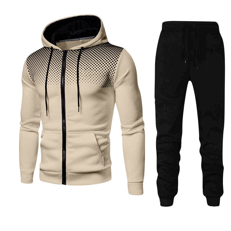 2024 autumn and winter AliExpress new cross-border mens casual cardigan hooded vests 3D printing mens wholesale suit Khaki