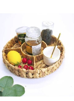 Generic Water Whistle Design Wicker Storage Tray Bread Fruit Food Breakfast Picnic Tray for Kitchen 36cm H  - Image 5