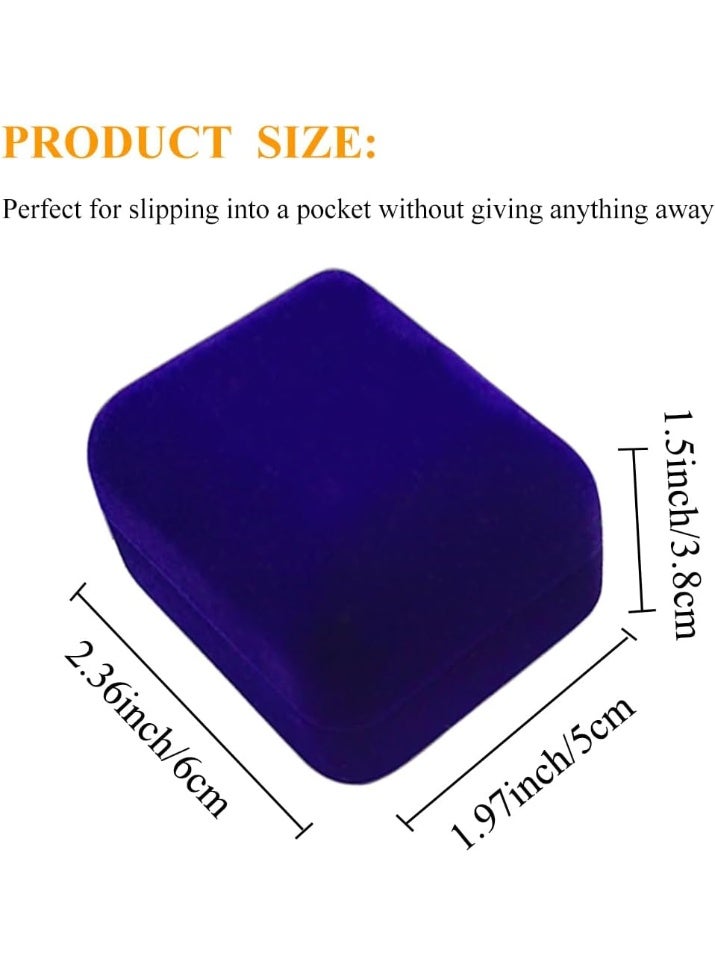 Soofam Velvet Ring Box with LED Light Ring Box for Wedding, Proposal, Engagement, 1 Ring Holder, Velour, 1 Ring Holder, Velvet - Image 2