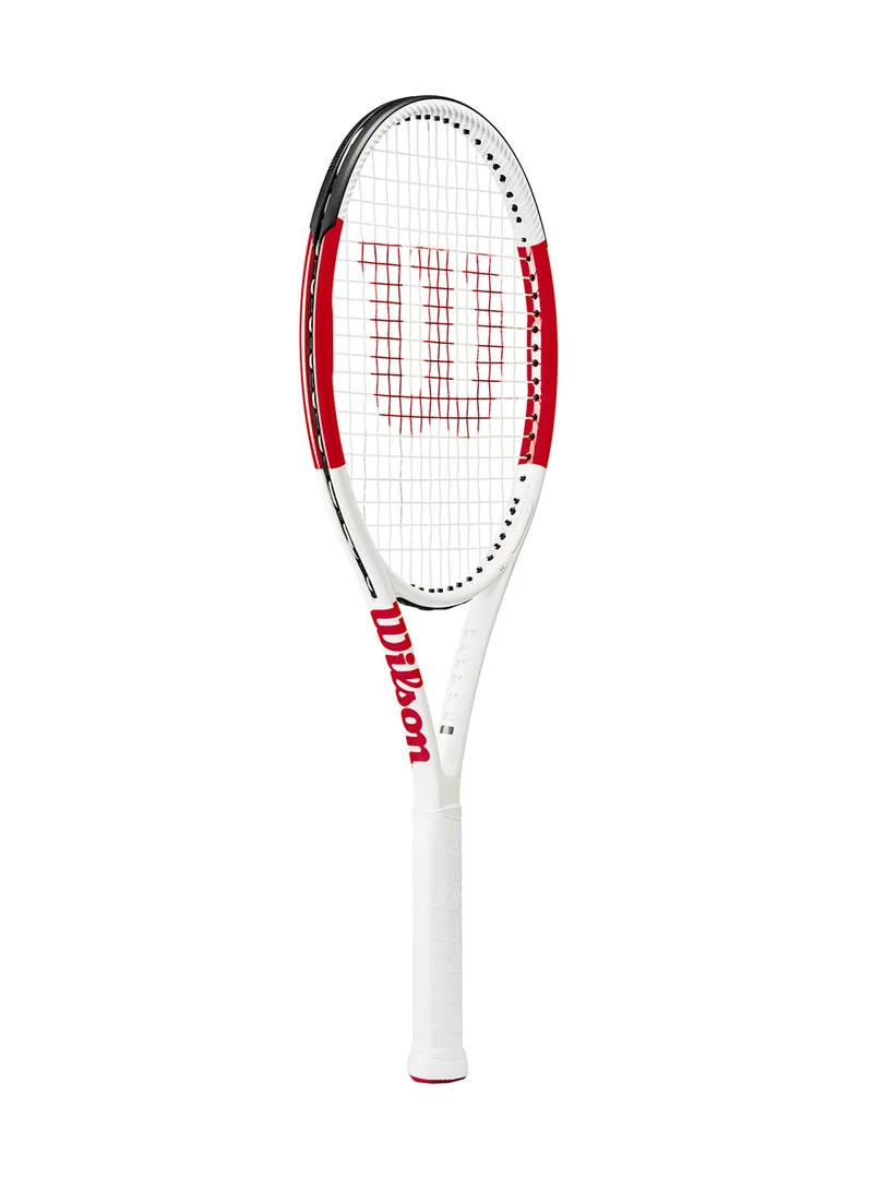 Wilson Six.One Lite 102 Tennis Racket, 16x20, Adults, Intermediate/ Advanced - White/ Red