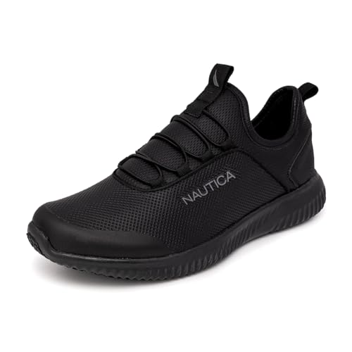 Nautica Slip On Black Non Slip Work Shoes, Safety Water Resistant Chef Kitchen Trabajo Zapatos Restaurant or Food Service Sneakers - Comfortable and Lightweight for Men and Women-Orwell-Black-8 - Image 1