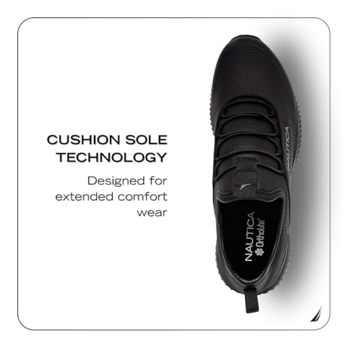 Nautica Slip On Black Non Slip Work Shoes, Safety Water Resistant Chef Kitchen Trabajo Zapatos Restaurant or Food Service Sneakers - Comfortable and Lightweight for Men and Women-Orwell-Black-8 - Image 4