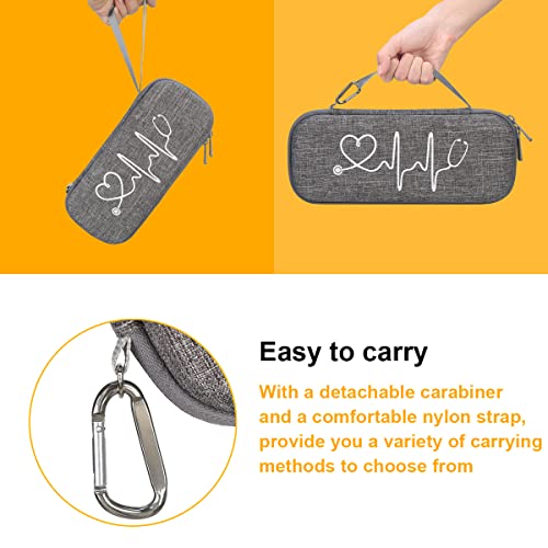 BOVKE Stethoscope Case Compatible with 3M Littmann Cardiology IV Diagnostic, Classic III, Lightweight II S.E, MDF Acoustica Deluxe Stethoscope, Extra Room for Taylor Percussion Hammer, Volcanic Grey - Image 5