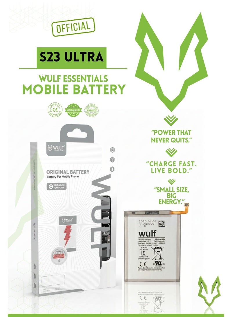وولف إسينشيالز بطارية WULF المحمولة لهاتف Samsung S23 Ultra - بطارية بديلة عالية السعة - Image 5