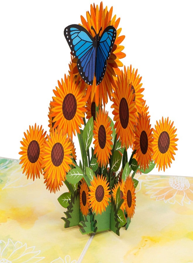 Paper Love 3D Pop Up Sunflower Card, Gift for Birthday, Wedding, Anniversary, Thank You, Get Well, Valentines Day, Mothers Day & All Occasions, 5" x 7" Includes Envelope and Note Tag - Image 5