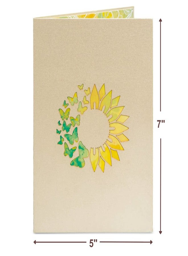 Paper Love 3D Pop Up Sunflower Card, Gift for Birthday, Wedding, Anniversary, Thank You, Get Well, Valentines Day, Mothers Day & All Occasions, 5" x 7" Includes Envelope and Note Tag - Image 2