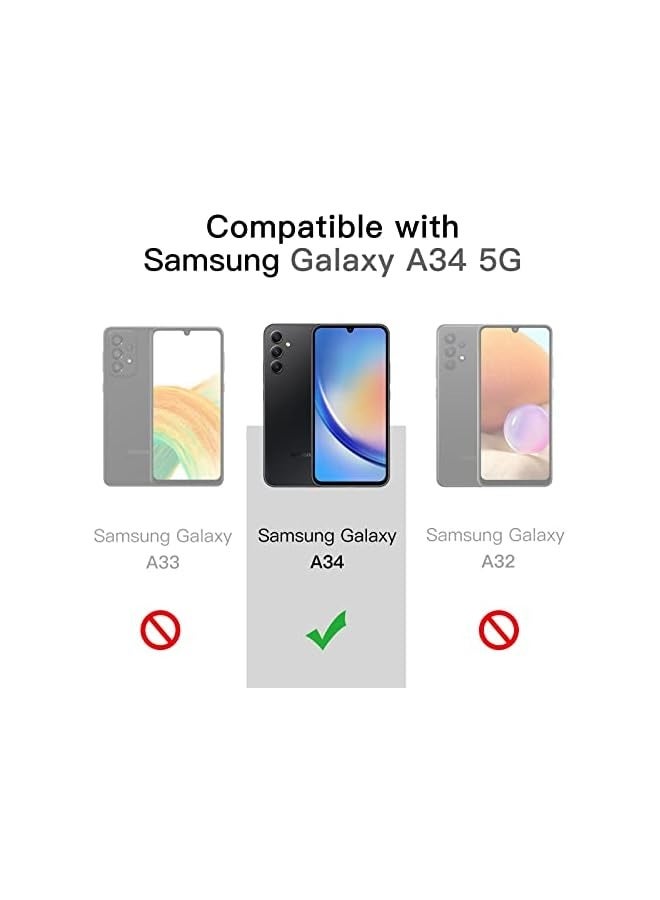 Jetech Matte Case for Samsung Galaxy A34 6.6-Inch, Frosted Translucent Back Protective Slim Phone Cover, Anti-Fingerprints (Black) - Image 2