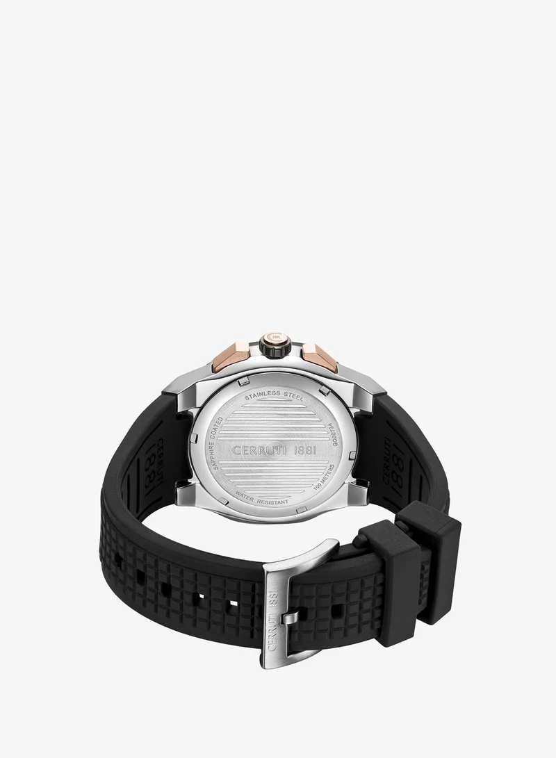CERRUTI 1881 Black Men's Razzuolo Multifunction Watch for Men - Chocolate Brown Gradient Dial, Brown Silicone Strap for Men | Best Price UAE