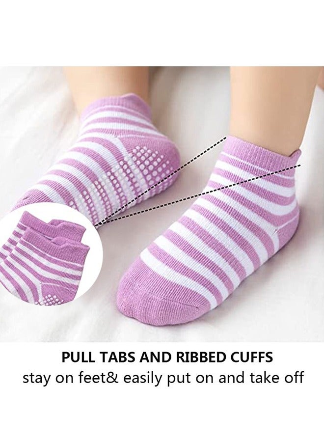 6 Pairs Non Slip Toddler Socks Cotton Infant Baby Kids Grip Socks for Boy Girls Anti Skid Ankle Socks - Image 5