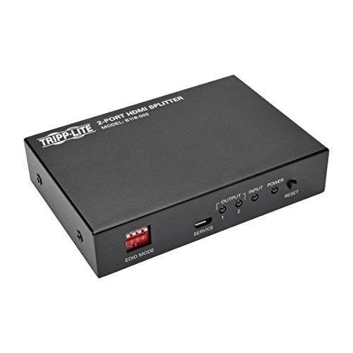 Tripp Lite 2-Port HDMI Splitter, 1 In 2 Out, Video & Audio, 1080p @ 60Hz (B118-002),BLACK - Image 1