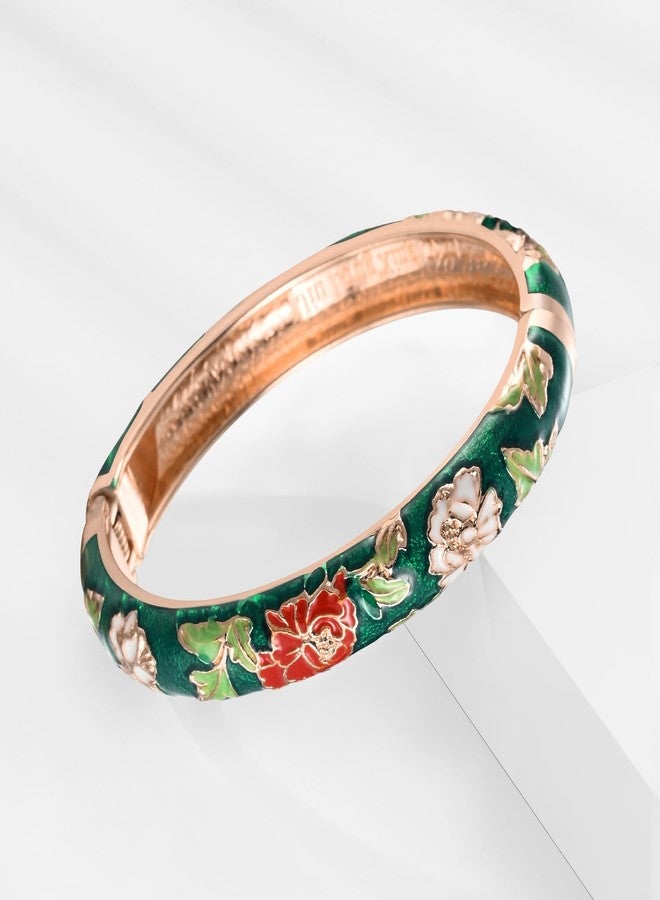 wynameleri UJOY Bracelet Bangles for Women Stylish Green Flowers Shape in Gift Box - Image 3