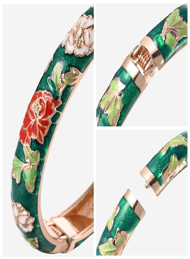 wynameleri UJOY Bracelet Bangles for Women Stylish Green Flowers Shape in Gift Box - Image 5