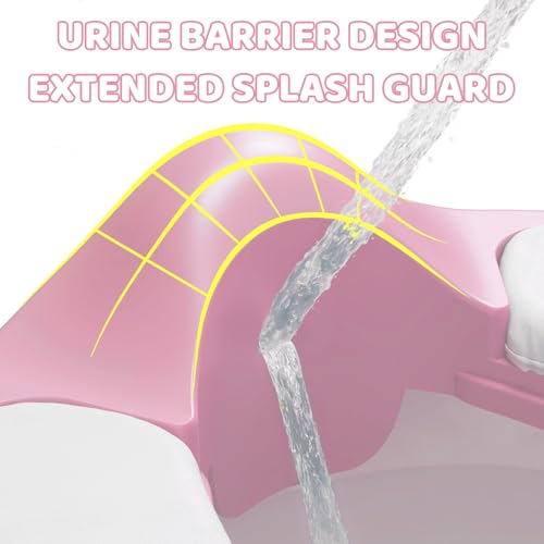 Wanchouse 3-in-1 Potty Training Seat & Training Toilet & Potty Chair, Height AdjustableToddler Toilet Seat for Kids Boys Girls, Foldable Potty Training Toilet with Splash Guard and Anti-Slip Steps (Pink) - Image 5
