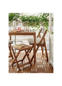 Zaboon Stool, outdoor, foldable/light brown stained, 37x45 cm  - Image 2
