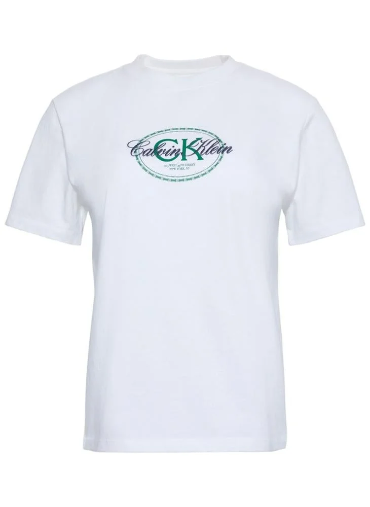 Calvin Klein Jeans  Casual Classic Ck Stamp Logo T-Shirt for Women | Best Price UAE