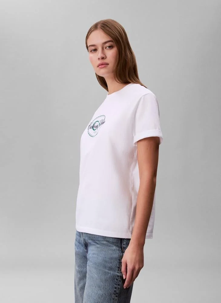 Calvin Klein Jeans  Casual Classic Ck Stamp Logo T-Shirt for Women | Best Price UAE