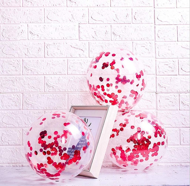 Crackles HD Pre Filled Confetti Balloons for Party Decorations Toy Balloons for Birthday Anniversary Baby Shower Bachelorette Party Decoration (Pack of 10) (Red Confetti), Large (P-RCONFETTI-30-IP) - Image 2
