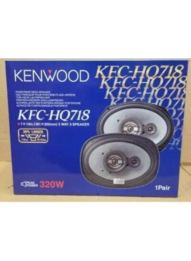 كينوود مكبرات صوت سيارة كينوود KFC-HQ718 ثلاثية الاتجاهات، مقاس 7×10 بوصات، بقوة 320 واط ذروة / 80 واط جذر متوسط ​​التربيع، صوت كامل النطاق، زوج مكبرات صوت عالية الأداء باللون الأسود - Image 3