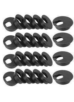 HNBun 2 Desk Grommet Black 30PACK Wire Cable Hole Cover PC Computer Desk Plastic Grommet Cord Tidy Cable Wire Grommet for Office PC Computer Desk Cord Management 50mm Mounting Hole Diameter  - Image 1