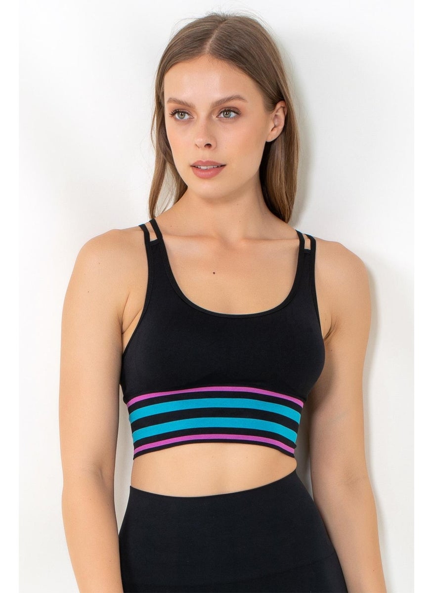 Miorre Miofit Energy Block Striped Supported Seamless Sports Bra  - Image 1