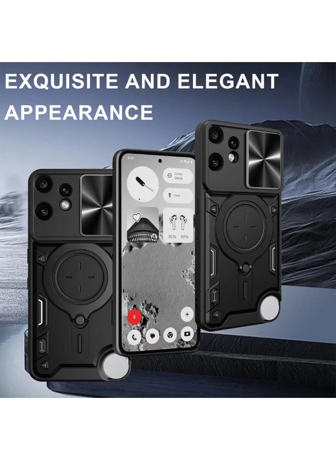 General Case for Nothing CMF Phone 2 Pro, Anti-Drop Shockproof Armor Case with Slide Camera Cover and Magnetic Ring Stand Holder, 2-in-1 Hybrid PC+TPU Durable Cover  - Image 2