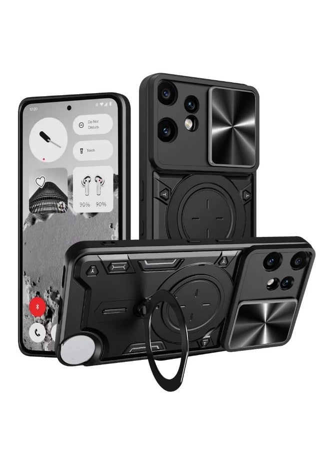 General Case for Nothing CMF Phone 2 Pro, Anti-Drop Shockproof Armor Case with Slide Camera Cover and Magnetic Ring Stand Holder, 2-in-1 Hybrid PC+TPU Durable Cover  - Image 1